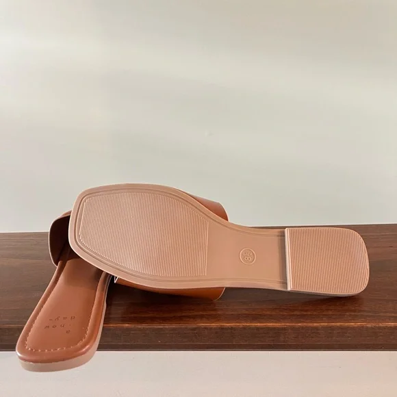 Women's Deidra Slide Sandals - A New Day™ Cognac Memory Foam Insole, Slip On - Picture 5 of 10